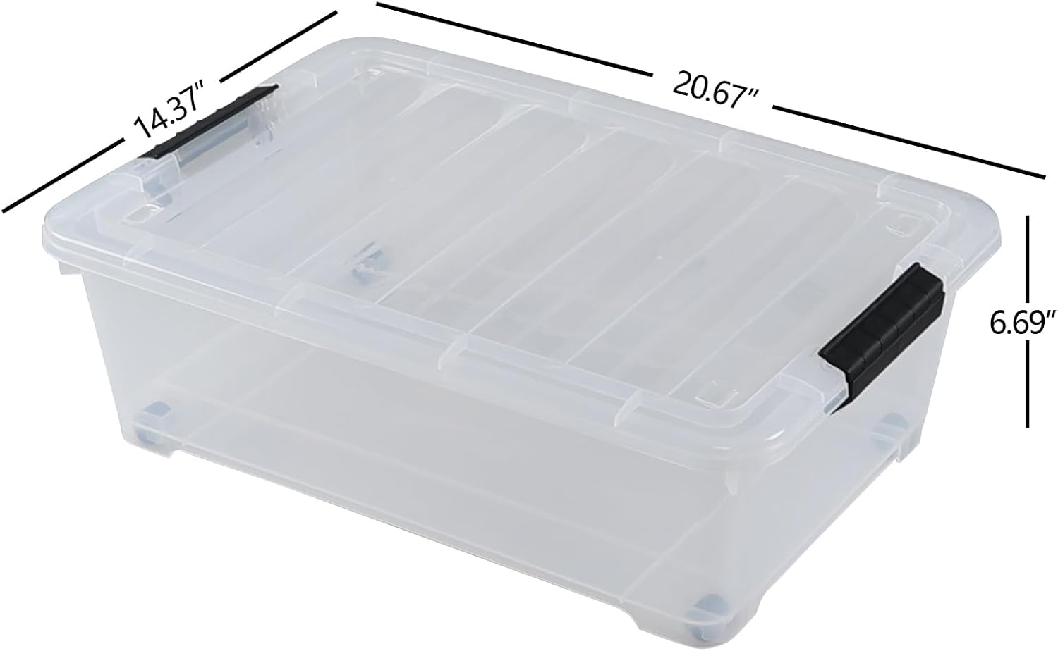 Xyskin 4 Packs 20 Quart Plastic Under Bed Storage Box, Clear Stackable Container Bins for Clothes, Blankets, Winter Clothing, & Shoes