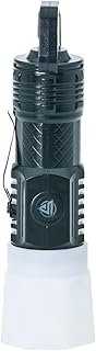 LitezAll Rechargeable Pocket Flashlight with Removable Shade | 200 Lumen Compact LED Everyday Carry | Spring Loaded Hook & Metal Clip | USB-C Cable Included