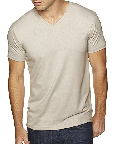 Next Level Mens Premium Fitted Sueded V-Neck Tee (6440) Sand m