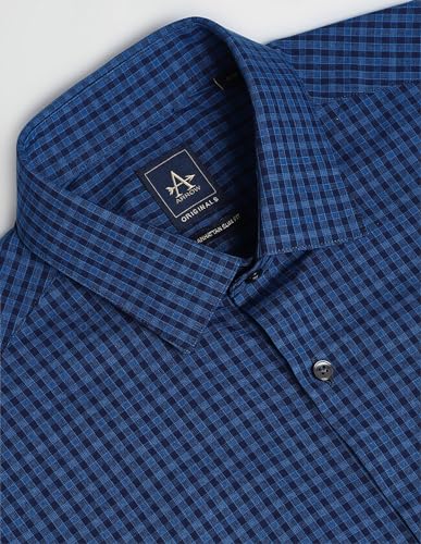 Image of Arrow Micro Check Slim Fit Cotton Formal Shirts for Men - Full Sleeve Shirt for Man