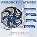 EVERESTWAY 10 Inch Black Universal Electric Radiator Slim Fan 12V 80W High Performance Cooling Push Pull w/Mounting Kit 1PCS