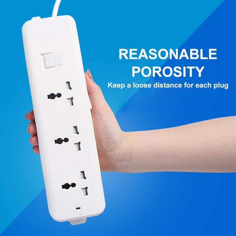 6 Ft Surge Protector Power Strip with 3 Universal Outlets Master Switch, Power Strip for Home Office Workspace Charging, White