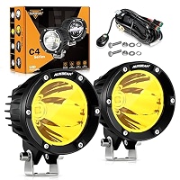 AUXBEAM 4-Inch 90W Amber LED Light Bar - Super Bright Offroad Fog Lights For Trucks, SUVs & 4x4 Vehicles