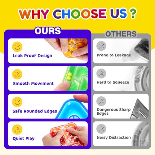 LESONG Sensory Fidget Toys for Kids: 4 Pack Squishy Gel-Filled Fidget Maze for Special Needs - Calming Sensory Toys for Autism ADHD Classroom Prizes - Travel Games for Boys Girls Car Road Trips - Image 9