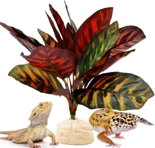 Reptile Terrarium Decor Plants,Amphibian Habitat Decor,Artificial...
