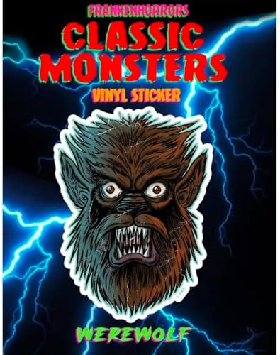 Werewolf 5x3 die Cut Vinyl Sticker by FRANKENHORRORS-Horror Wolfman-Halloween Themed Stickers for Suitcase Skateboard Laptop Computers Water Bottles Car Teens Boys Girls Decal Waterproof Sticker image 4