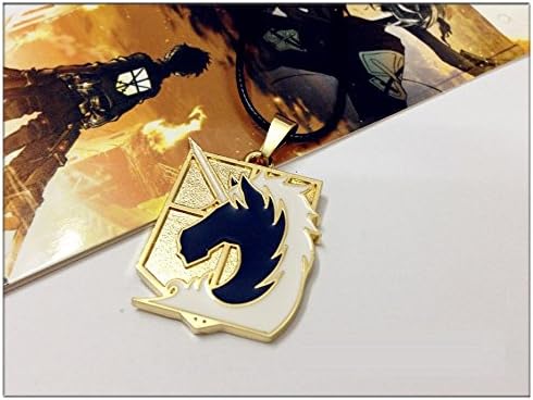 Attack on Titan Shingeki No Kyojin 4 Squads Necklace (Military Police，gold)