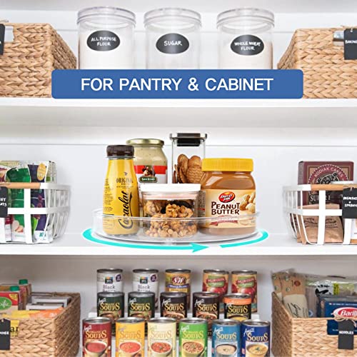 Goramio 10.6" Lazy Susan Organizer With 5 Removable Bins, Clear Plastic Divided Crazy Susan Lazy Susan Turntable, For Fridge Cabinet Refrigerator Kitchen Pantry Organization And Storage #TOP2