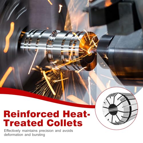 HSEAMALL 19PCS ER32 Präzisionsfeder-Spannzangensatz für CNC-Werkstück Gravur- und Fräsdrehmaschinenwerkzeug, 2 mm-20 mm