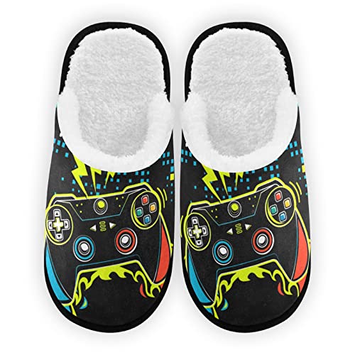 Product Image of the Umidedor Video Game Mens Slippers, Soft Memory Foam Non-Slip Indoor House Slippers Home Shoes for Bedroom Spa Hotel Travel