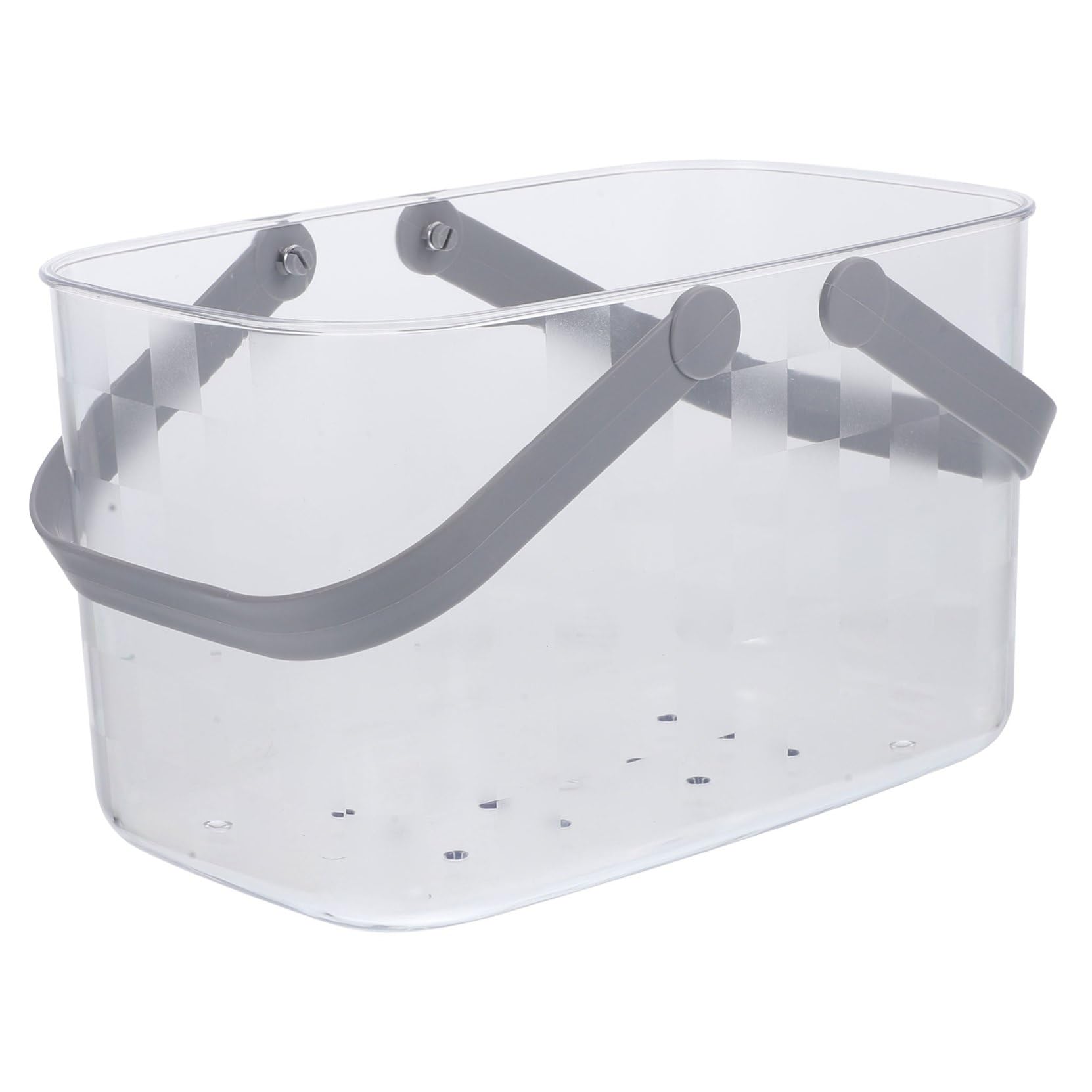Panier de rangement salle de bain grand format transparent avec poignée
