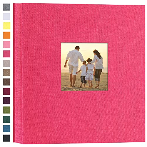 potricher Linen Hardcover Photo Album, 1000 Pockets (Rose Red)