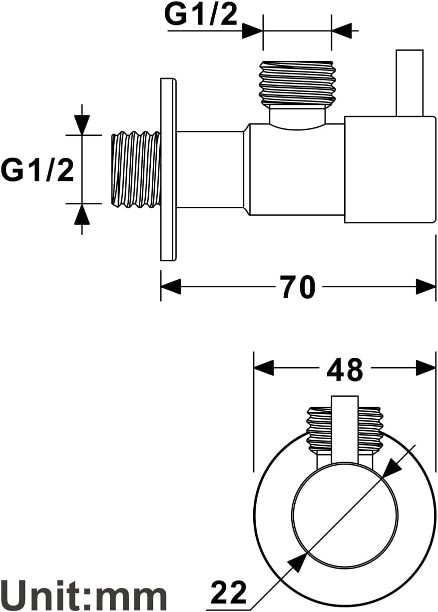 Eckabsperrventil aus Edelstahl 304