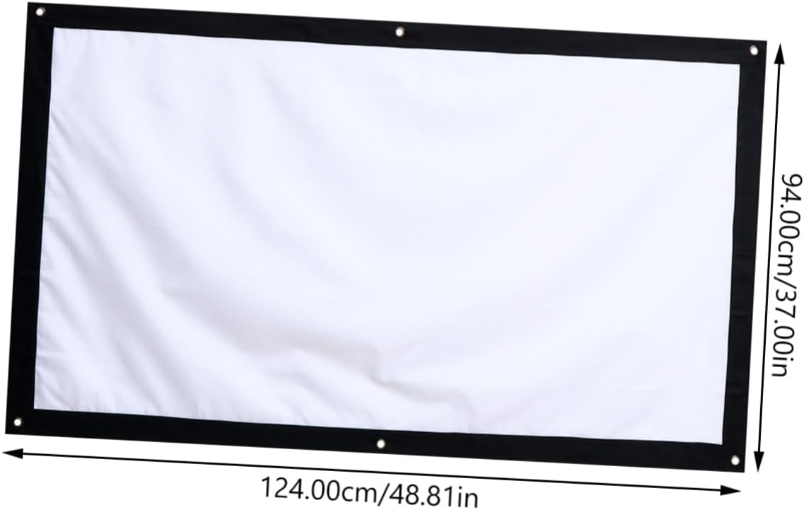 Housoutil Portable Projection Screen Non-Crease Projector Curtain for Home Theater Outdoor Movie Conference Smooth Material with Reinforced Edges