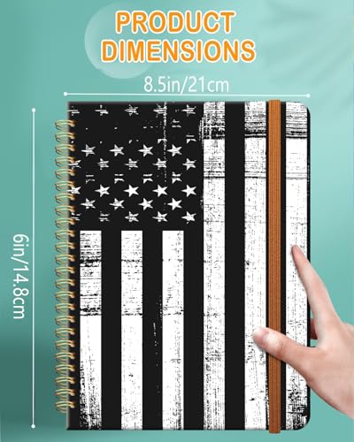 Carnet A5 ligné spirale à couverture rigide drapeau vintage pour notes