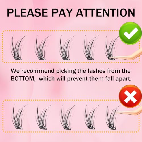 Image of Natural Lash Clusters Kit Soft Individual Lashes Mix Tray with Lash Bond and Seal Tweezers (Kit Natural 01 /02-0.07D-8-14mm)