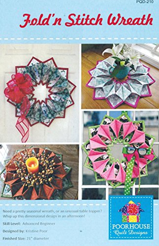 Fold ‘N Stitch Wreath Kit: Pattern, Fusible Web, Foam Stabilizer (For 4 Wreaths) #TOP1
