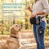 HUND IST KÖNIG Leckerlitasche für Hunde Leckerlis & Hundezubehör - Robuste Bauchtasche Hund - Futterbeutel Hunde mit Kotbeutelspender, Handyfach & Gurt für Flexileine