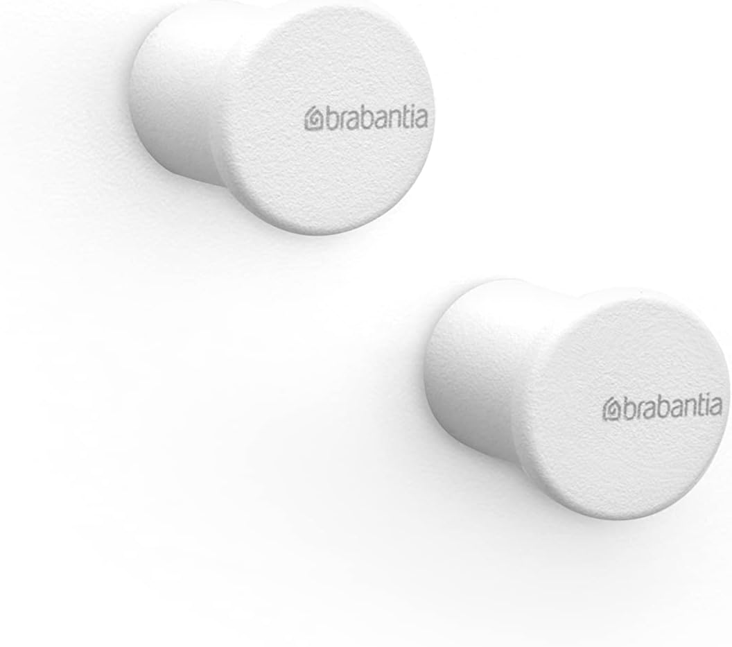 Brabantia – Mindset Ganchos Toalleros – óptimoes para el Baño, el Aseo o la Cocina – Resistentes a la Corrosión – Materiales de Fijación Incluidos – Juego de 2 – Fresh Blanco – 2,1 x 2,3 x 2,1 cm