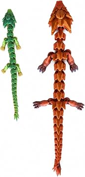 3D Baskı Hareketli Eklemli Ejderha Figürü (15 cm) - Stres Giderici Fidget Oyuncak - Masaüstü Dekorasyon ve Koleksiyon Figürü (Yeşil/Çok Renkli)