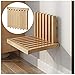 EEUK Taburete de Ducha Madera Maciza de Pared Plegable, Cambio de Zapato, Silla Plegable Invisible Taburete de Ducha Abatible, Asiento de Ducha Plegable para Baño, Soporta hasta 150 Kg, Ultrafino