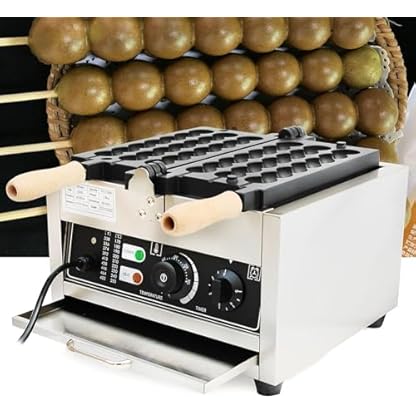 Waffelbissen Bubble Waffle Maker Machine Antihaft-Pfanne Edelstahl Kommerzielle, 1500W Kommerzielle Bubble Waffeleisen Waffelball Maker – Bild 3