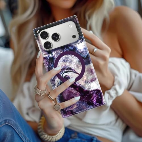 Protection iPhone 17 Pro antichoc rectangulaire brume violette esthétique SOKAD - 2