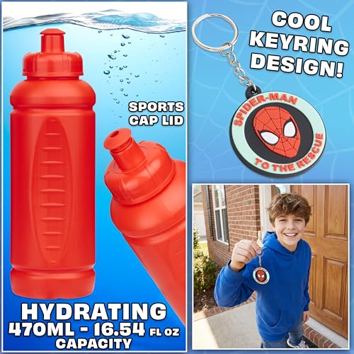 Miniatura 5 de Juego De Mochila Escolar Marvel, Set De 5 Piezas Con Mochila, Bolsa Con Cordón, Estuche De Lápices, Botella De Agua Y Llavero - Regalos Para Niños, Set Of 5, Juego De Mochila Escolar