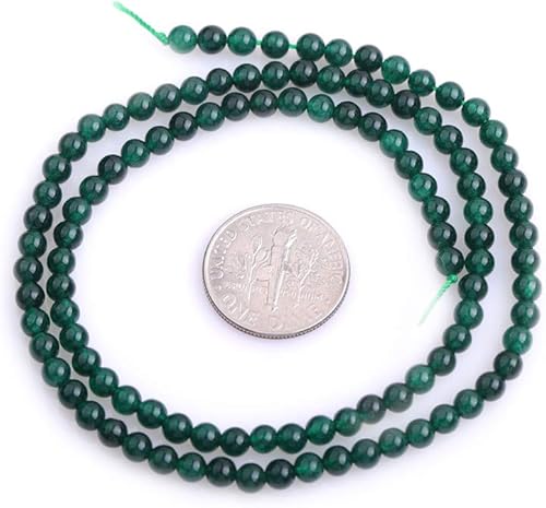 Miniatura 5 de JOE FOREMAN Jade Espaciador de cuentas pequeñas para hacer joyas, cadena de 15.0 in para hacer pulseras, collares, joyas sueltas, Piedra, Verde, 3mm