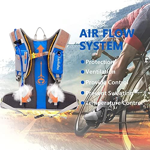 Hydration Pack Backpack with 2L BPA-Free Bladder, Adjustable Padded Shoulder Chest Waist Straps, Perfect Outdoor Gear for Skiing, Running, Hiking, Cycling