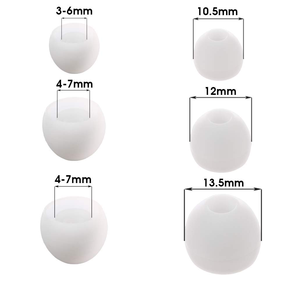 12 Embouts En Silicone Pour écouteurs Intra-auriculaires – Confort Et Qualité Sonore – Lot De 6 Paires