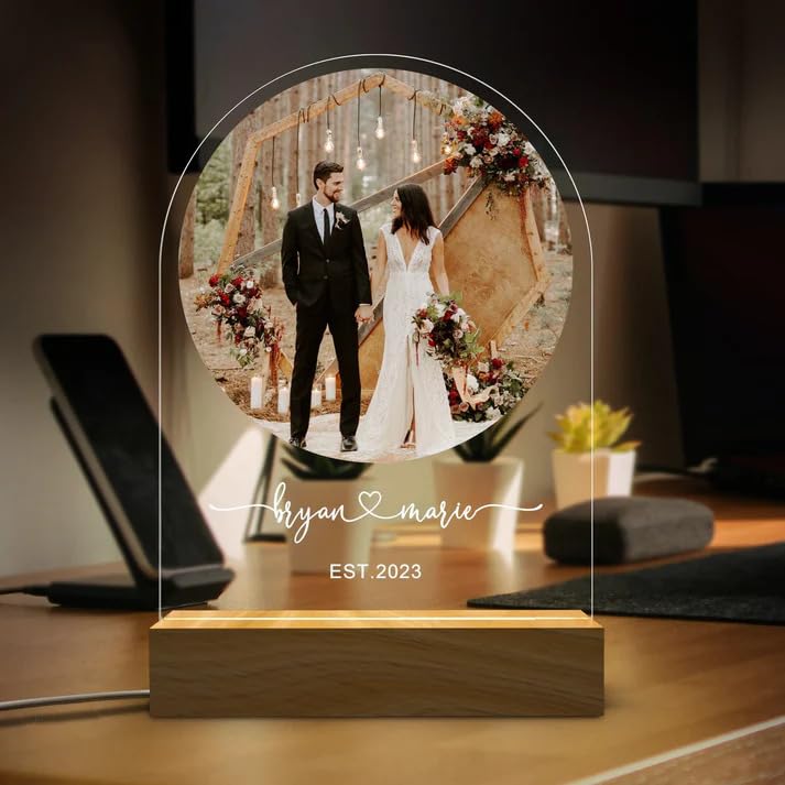 THE GRANDEUR Customised Photo Frame, Personalized Picture, Semi Circle UV Printed Led Lamp for Anniversary, Valentine, Birthday, Wedding Gifts for Him, Her, Men and Women-image-14