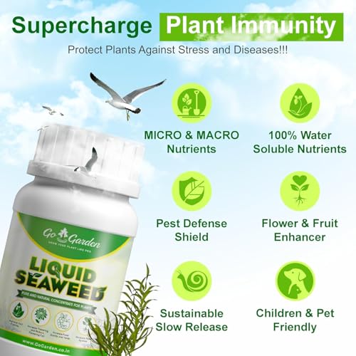 Image of Go Garden Seaweed Extract for Plants 250ml | Liquid Plant Growth Promoter | Supports Root Development, Flowering & Plant Growth | Suitable for Vegetables, Fruits, Flowers & Indoor Plants