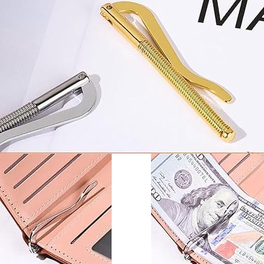 70mm 2.7" Spring Money Clip Insert Bar Slim Wallet Clamp For Bifold Leather Purse Credit Card Note Holder Cash Organizer (Silver)4