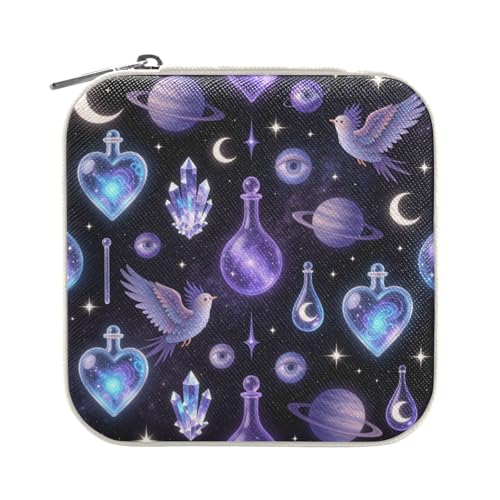 tplaotee Maletín de piel para joyas de estilo kawaii, organizador portátil para mujeres y mujeres