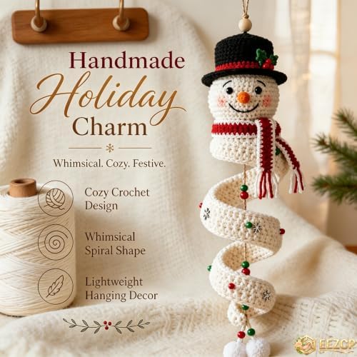 EEZCP Crochet Snowman Spiral Ornament DIY Kit, Step by Step,All - 4