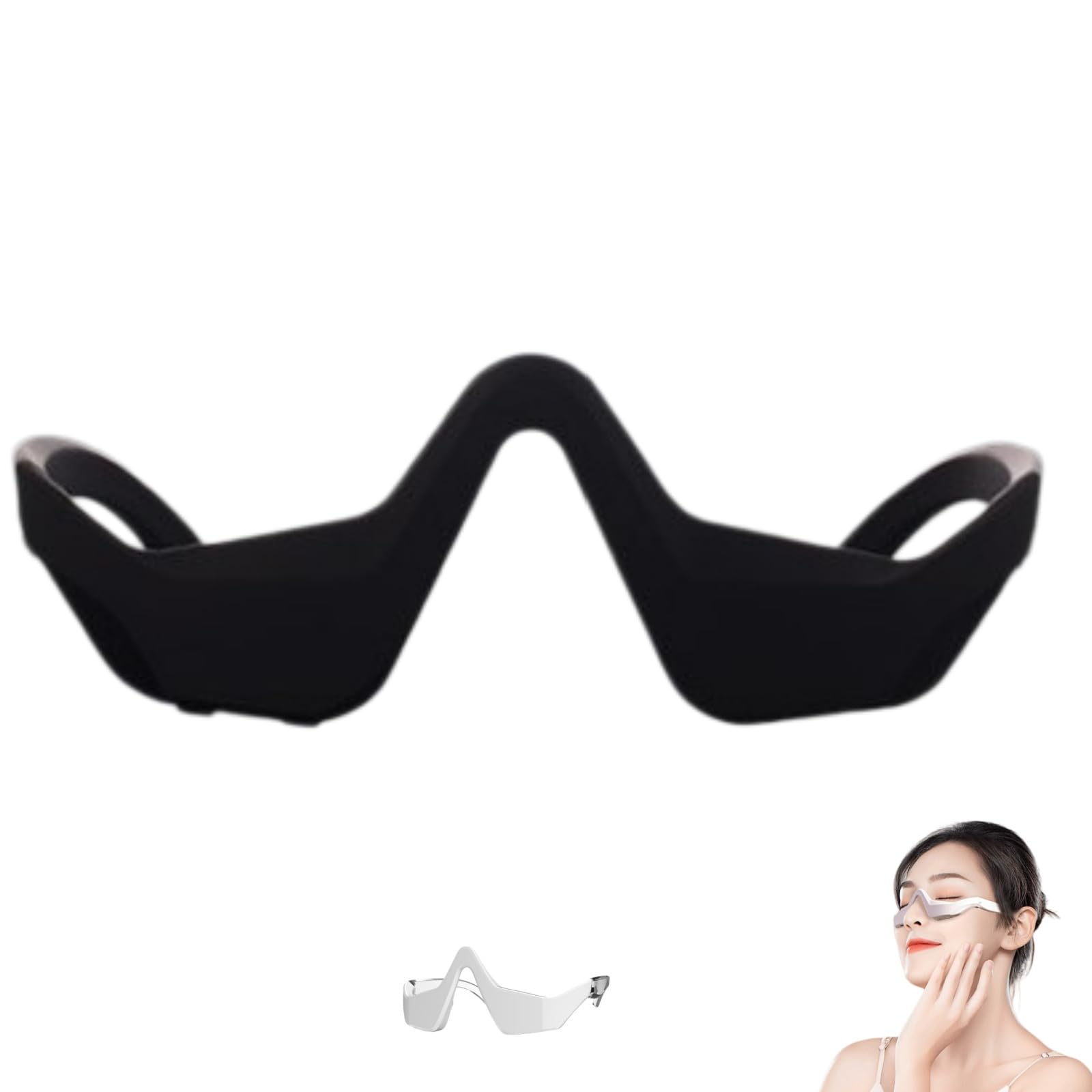 Vespera Revital Eyes Under Eyes Device Wake & Refresh Lunettes à lumière rouge pour enlever les poches sous les yeux réduit le soulagement de la fatigue oculaire (noir)