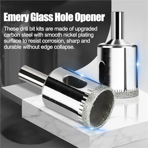 Diamond Coated Hole Saw Drill Bit Set Cutter 3-60mm Diamond Core Drill Bits For Glass Marble Tile Granite Drilling(6-50mm 15pcs A) 2 Diamond Coated Hole Saw Drill Bit Set Cutter 3-60mm Diamond Core Drill Bits For Glass Marble Tile Granite Drilling(6-50mm 15pcs A) - Image 2