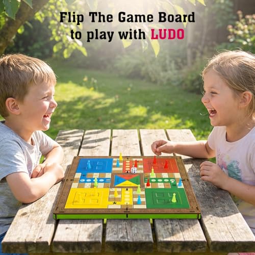 Image of Quarter Final 3-in-1 Game Set of Wooden Table Games Like Football, Colour Strikers and Ludo Board Game, Multi-Player Family Board Game, Inteactive Fun Party Game for Kids 6+ Years