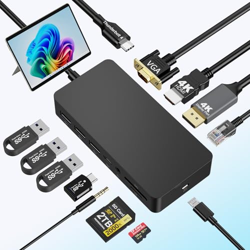 Docking Station Surface 12 en 1 que soluciona la falta de puertos HDMI y USB