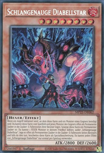 Schlangenauge Diabellstar MP25-DE062 Secret Rare Deutsch Boosterfrisch 1. Auflage - 2025 Mega-Pack Tin - mit ReCollectibles-Versandschutz - für Yu-Gi-Oh!