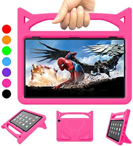 All-New Fire HD 10 & Fire HD 10 Plus Tablet Case for Kids(11th Generation, 2021 Release),Lightweight Shockproof Kid-Proof Cover with Stand Kids Case for Amazon Fire HD 10 Tablet&Kids Pro Tablet,Rose