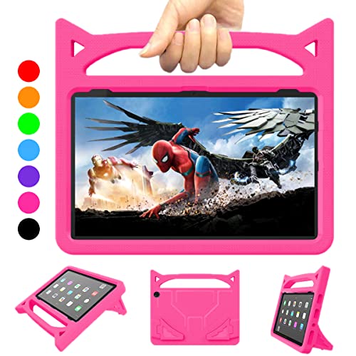 Fire HD 10 Case for Kids(13th/11th Generation,2023/2021 Release) - Lightweight Shockproof Kid-Proof Cover with Handle Stand for Kindle Fire HD 10 Kids Tablet,(Incompatible with iPad Samsung).Pink by Riaour - Used condition - US$11.16