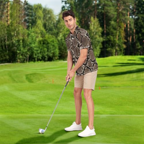 Polo homme col python marron respirant pour éviter la transpiration en été - 3