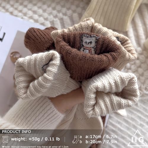 Image of IIG Cute Warm Wool Socks for Women Super Cozy Thick Crew Winter Socks Gifts, 5 Pairs