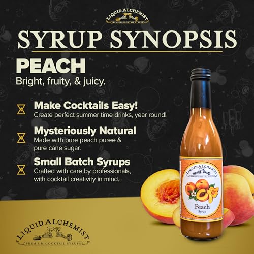 Liquid Alchemist Peach Syrup For Drinks - Real Ingredients Make Our Peach Puree For Cocktails A Perfect Peach Bellini Mix - Our Peach Flavoring Syrup Is Non-Gmo & Vegan thumb #1