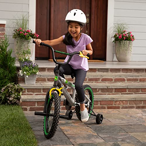 John Deere Mud Machine Kid's Bicycle With Removable Training Wheels — 16" Boy’s Bike – Ages 4 And Up — Removable Training Wheels And Bmx Stunt Tubes #TOP4