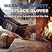 Fireplace Gloves Fire Heat Resistant: Dark-Grey 16IN 932℉ - Fireproof Leather for Fireplace Fire Pit Wood Stove Campfire Furnace BBQ Grill Oven Stick Mig Welding Welder Gear - Birthday Gift XL