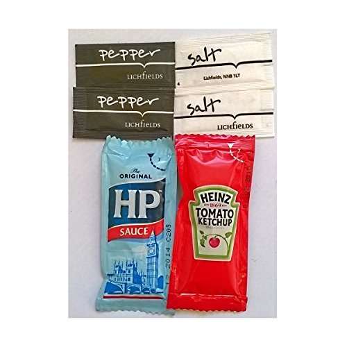 200 Salt & Pepper, 100 Heinz Tomato Ketchup and 100 HP Sauce Individual Sachets