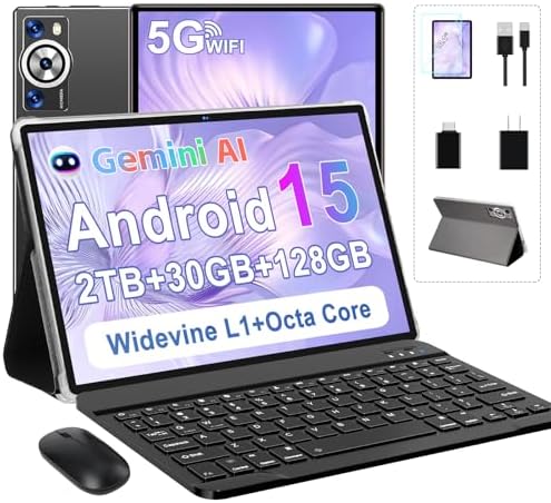 Android 15 Tablet 30GB RAM 128GB ROM 2TB TF, 2026 Electronics Tab...